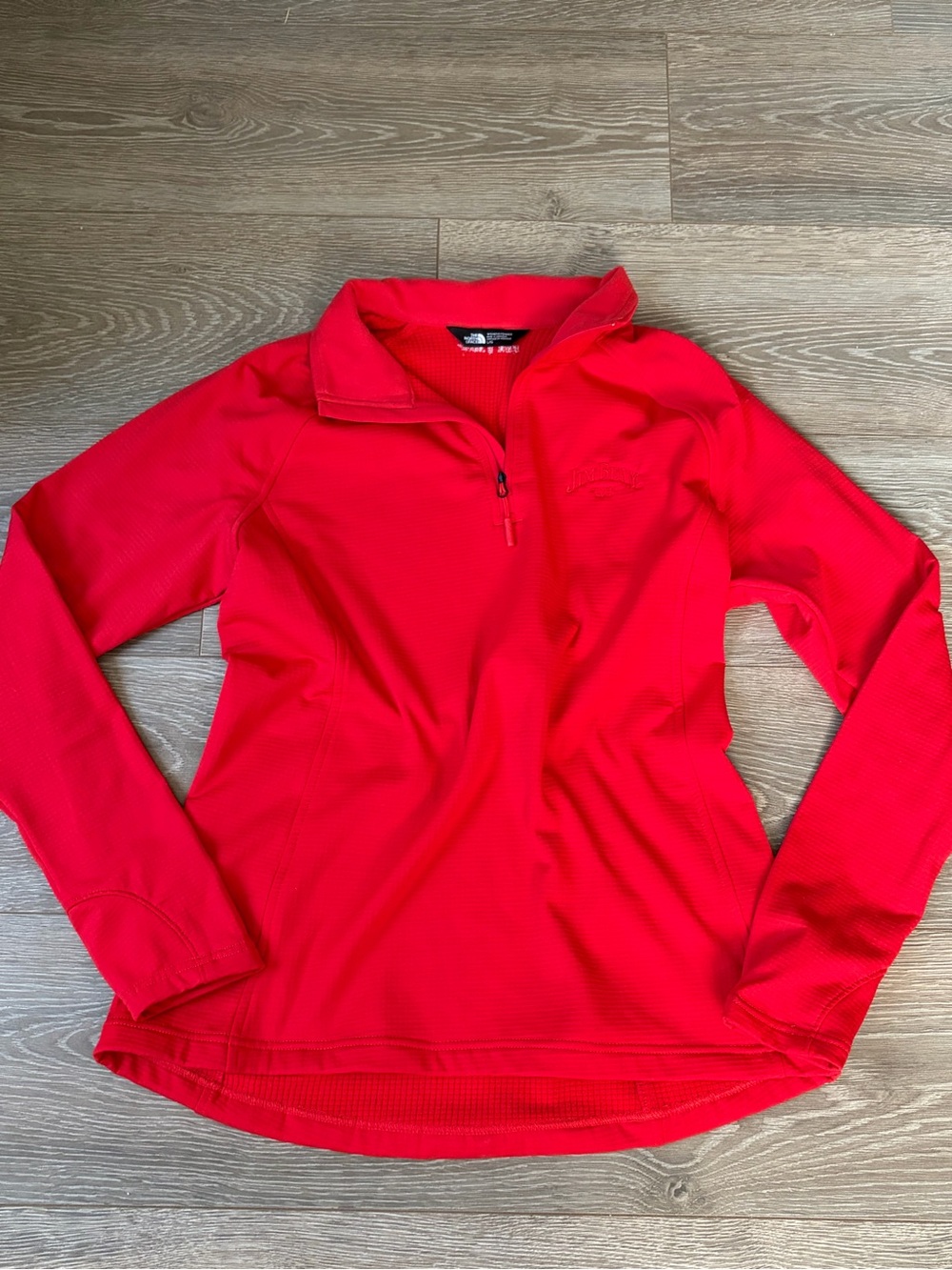The North Face Women's Red Quarter-Zip Pullover w Jim Beam Branding